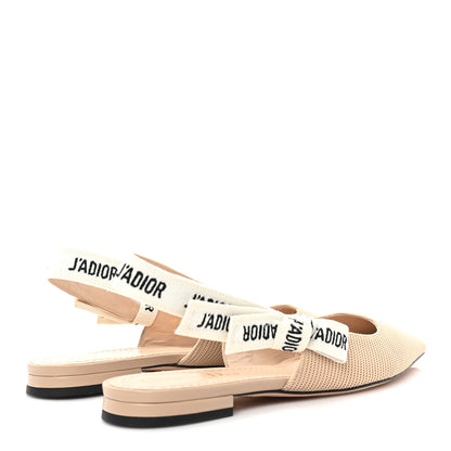 Christian Dior Technical Canvas Ribbon J'Adior Slingback Ballet Flats 36 Powder Nude 5 of 11