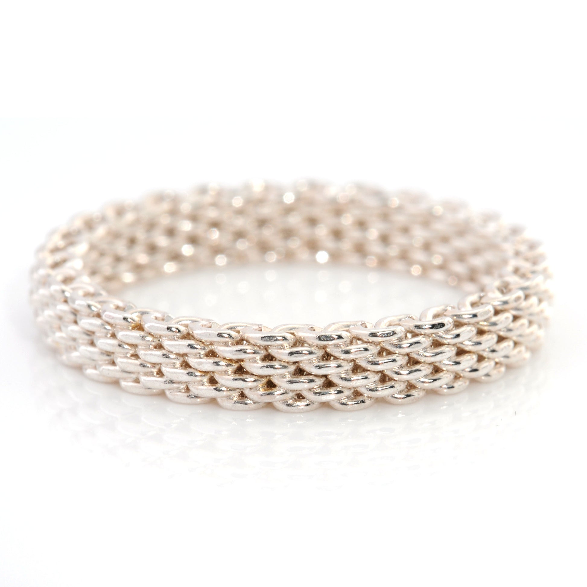 Tiffany Sterling Silver Narrow Mesh Somerset Ring 9 4 of 4