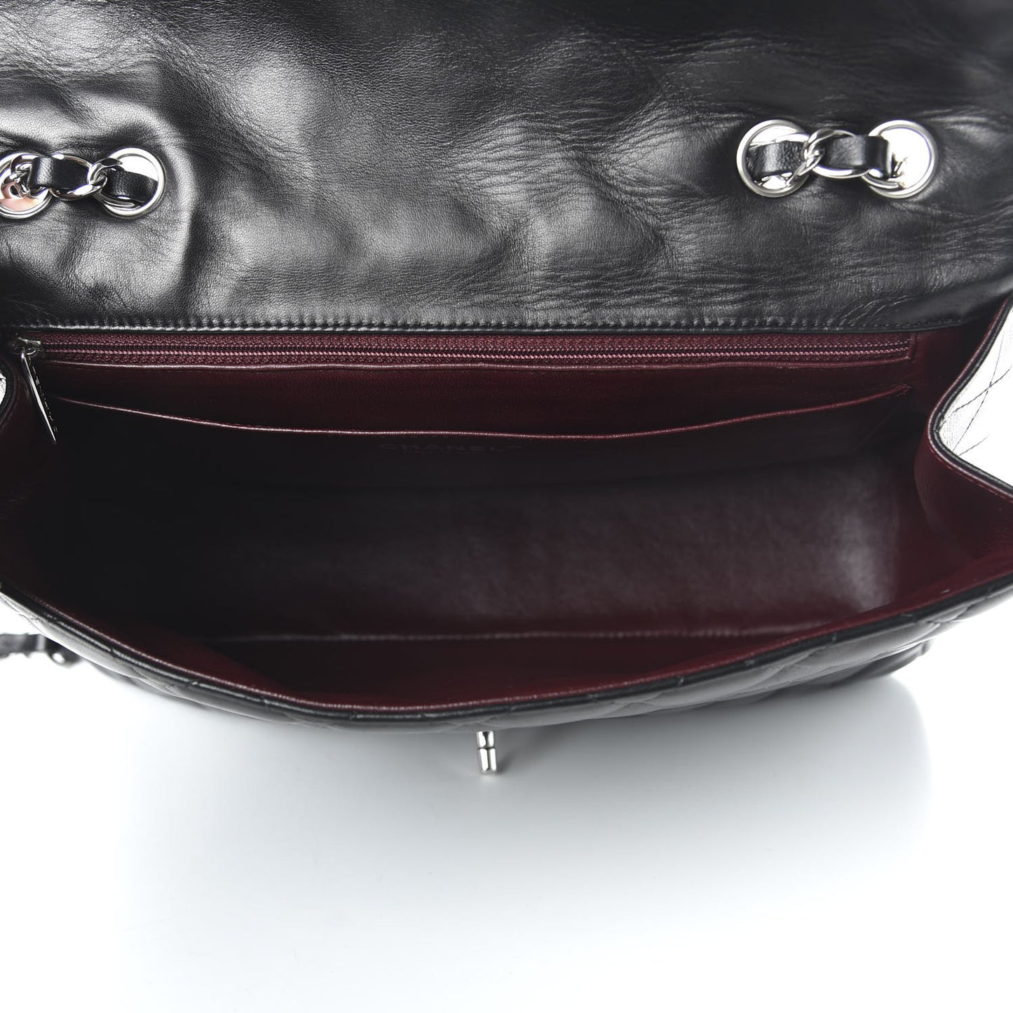 Lambskin Quilted Jumbo Single Flap Black
