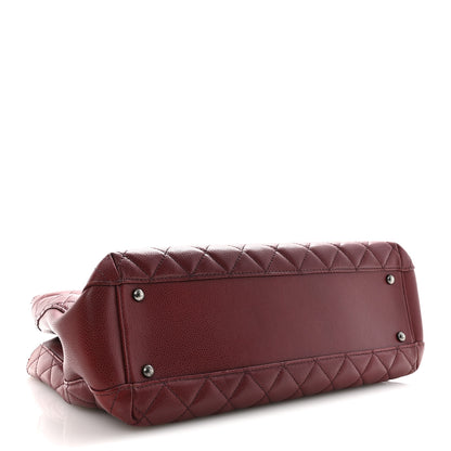 Chanel Caviar Quilted City Shopping Tote Dark Red 4 of 14