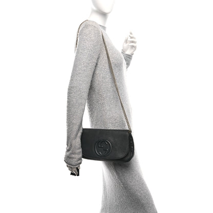 Gucci Pebbled Calfskin Medium Soho Flap Crossbody Black 2 of 10