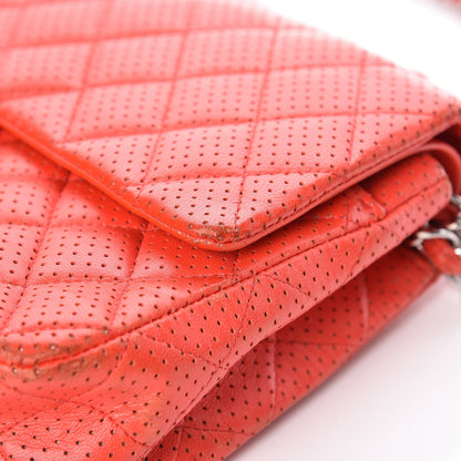 Chanel Lambskin Perforated Medium Double Flap Red 11 of 14