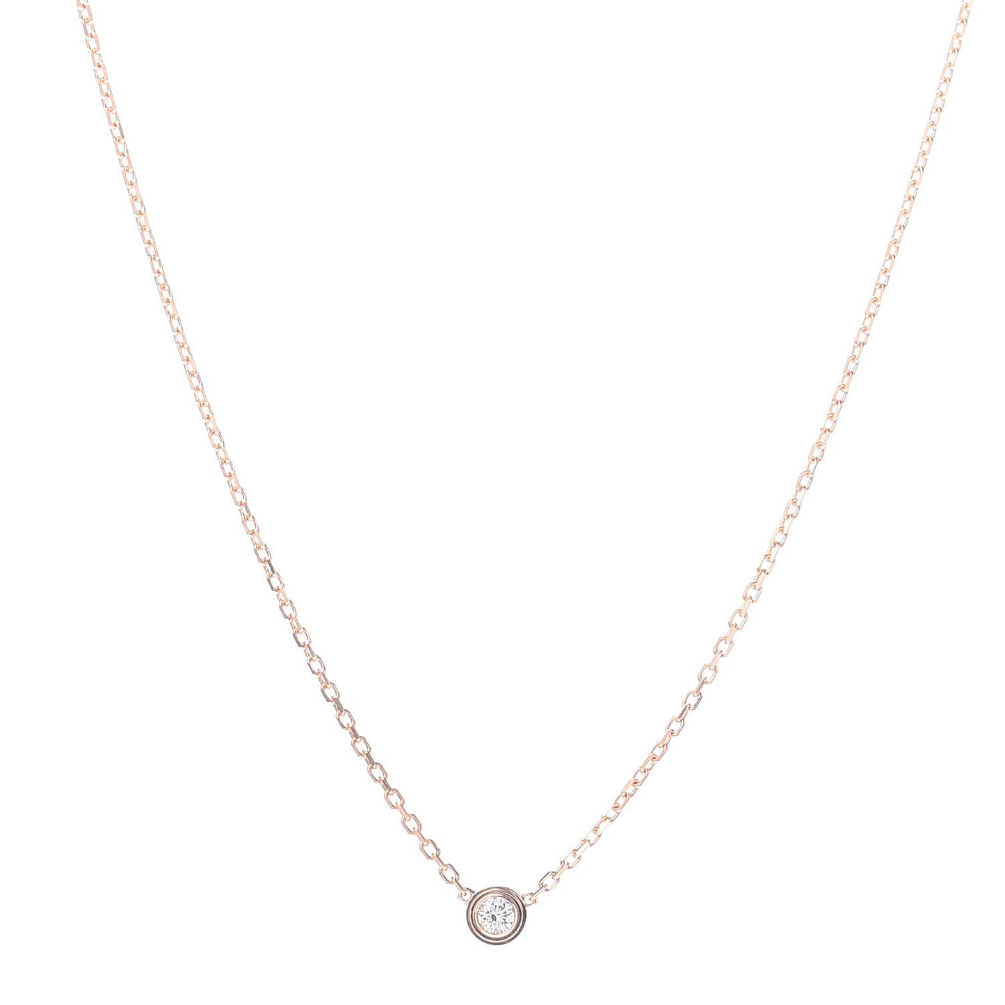 18K Pink Gold Diamond XS D'Amour Pendant Necklace