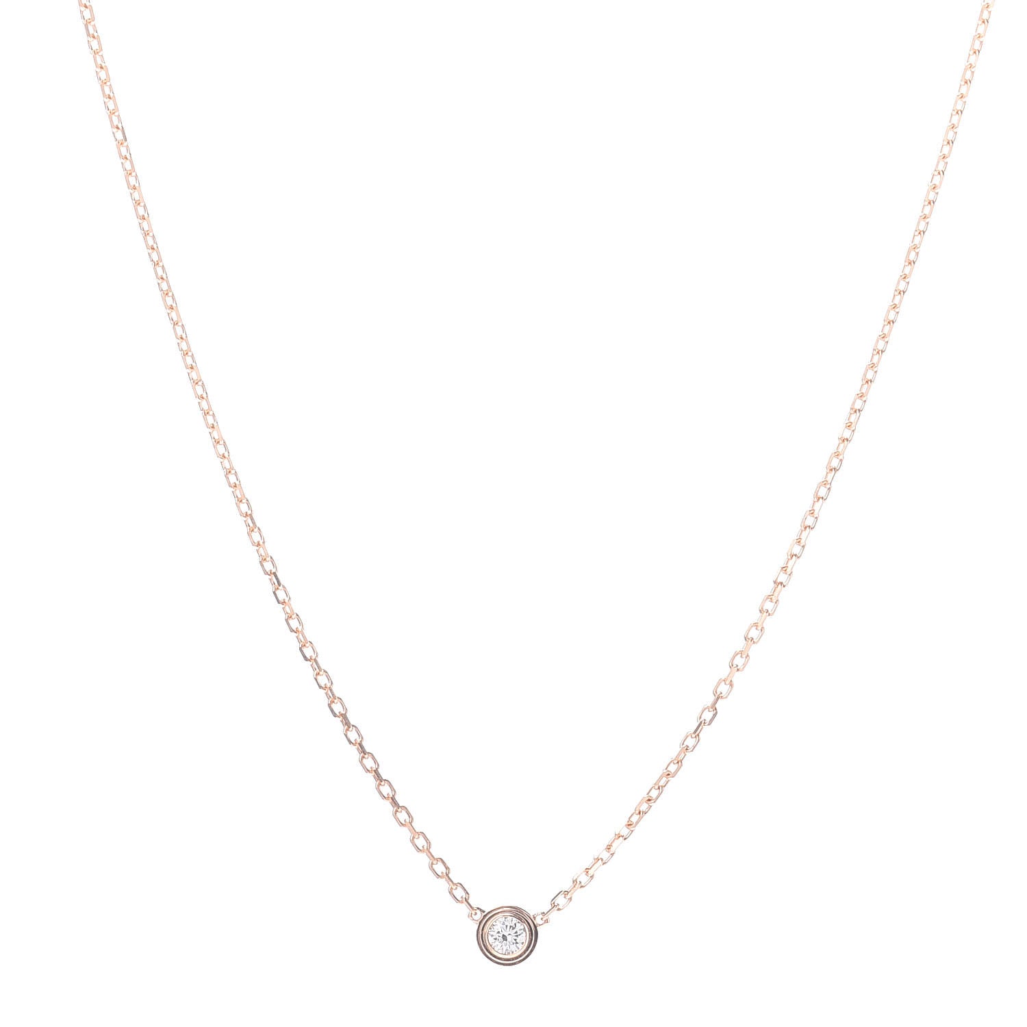 Cartier 18K Pink Gold Diamond XS D'Amour Pendant Necklace 1 of 4