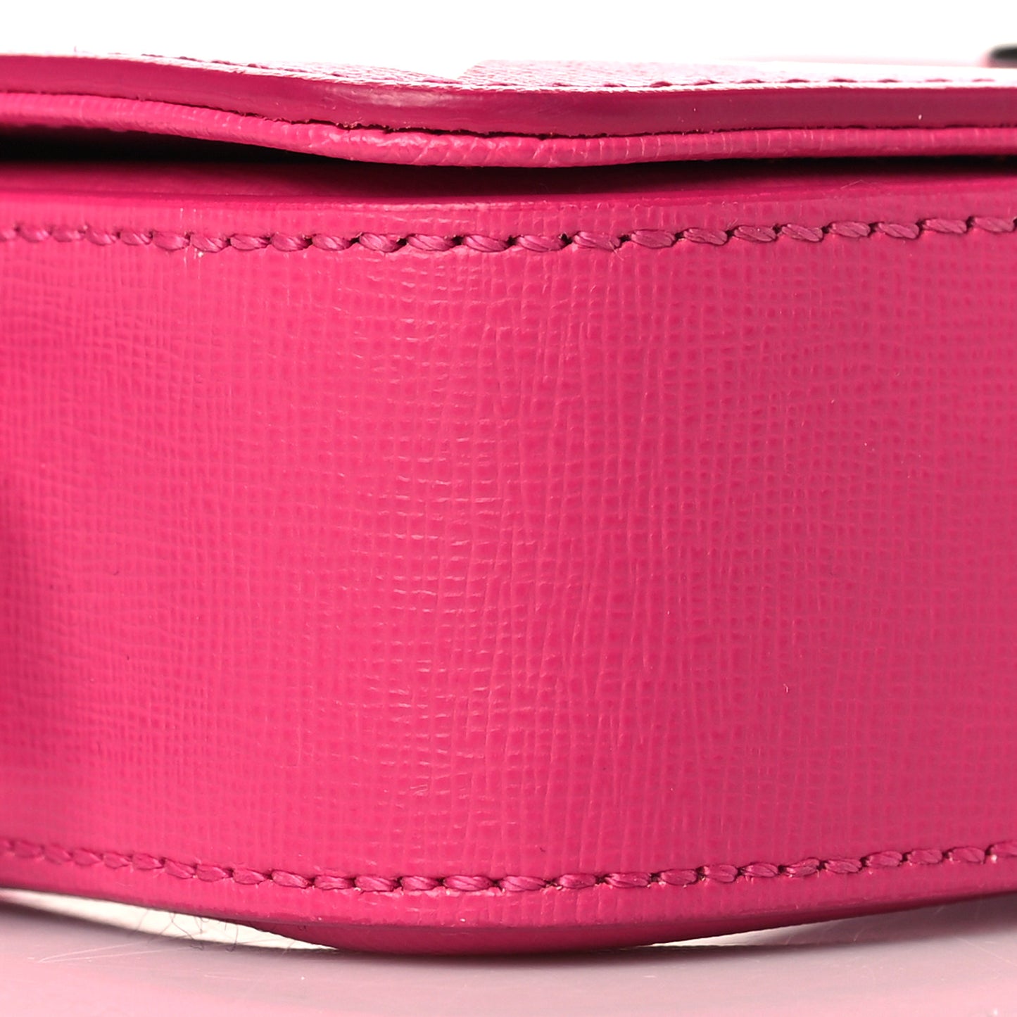 Saffiano Striped Mini Diag Binder Clip Bag Pink White