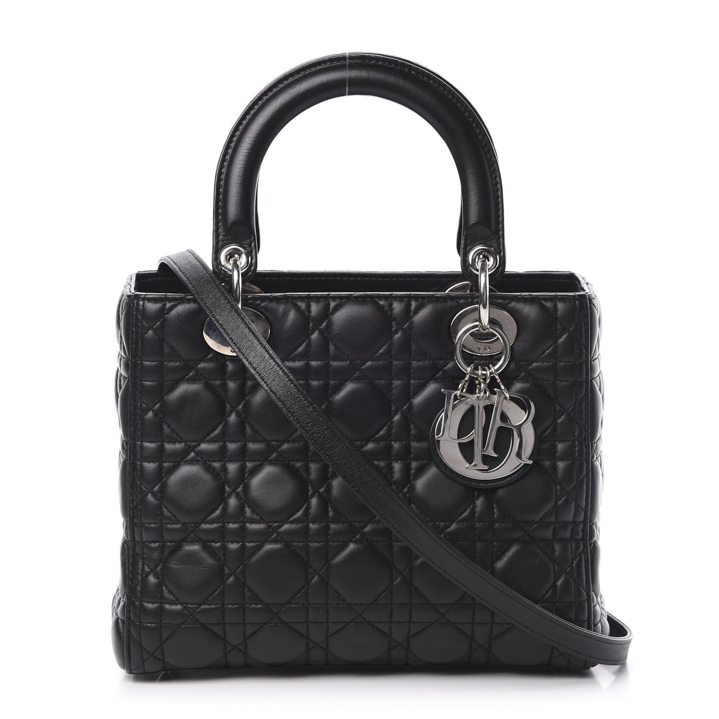 Lambskin Cannage Medium Lady Dior Black
