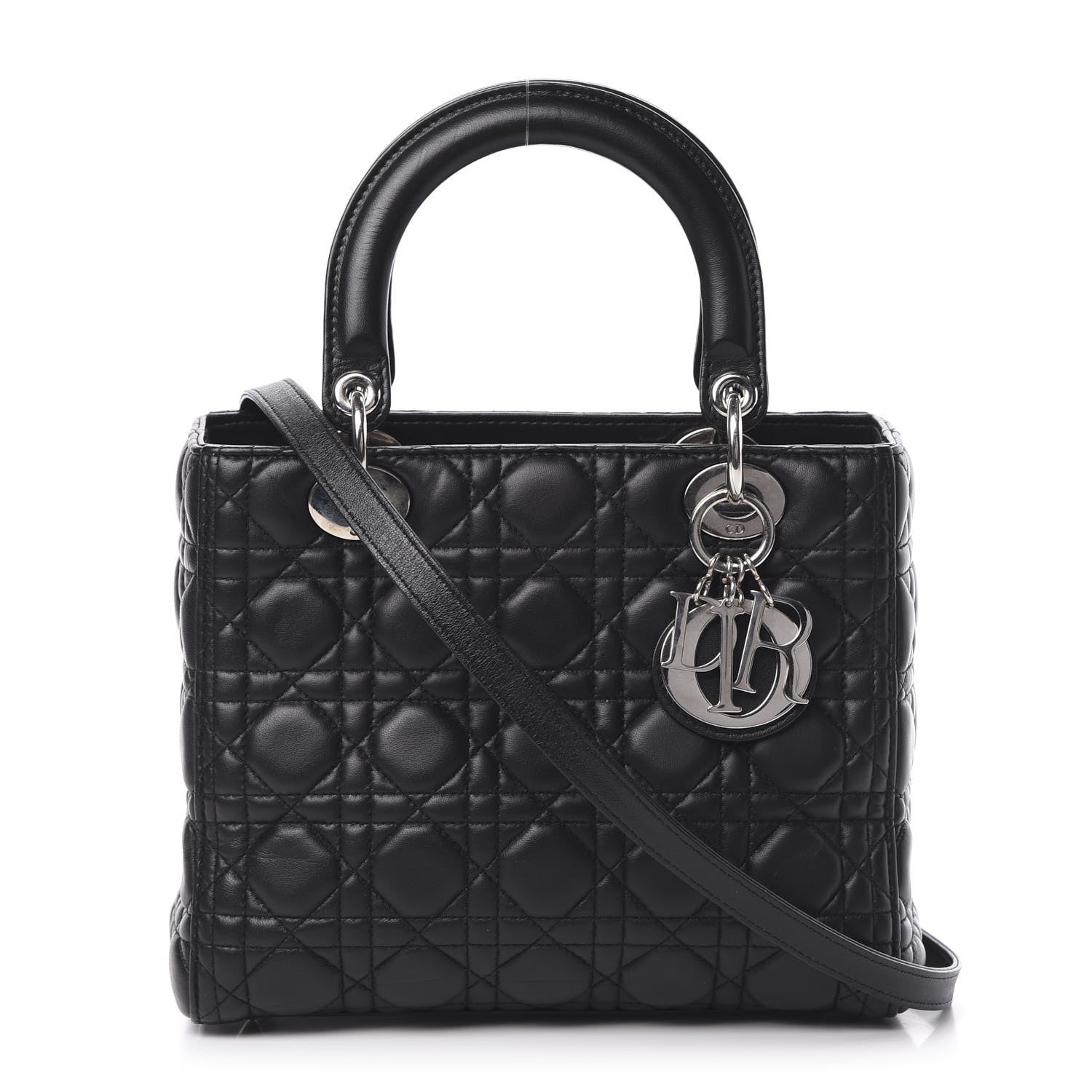 Christian Dior Lambskin Cannage Medium Lady Dior Black 1 of 11