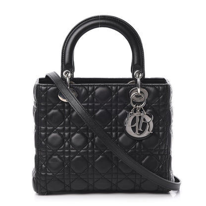 Christian Dior Lambskin Cannage Medium Lady Dior Black 1 of 11