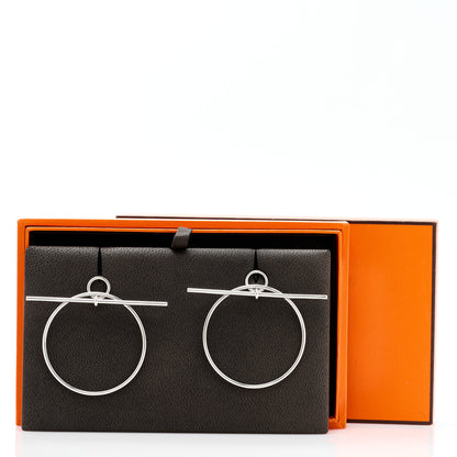 Hermes Sterling Silver MM Loop Earrings 6 of 6