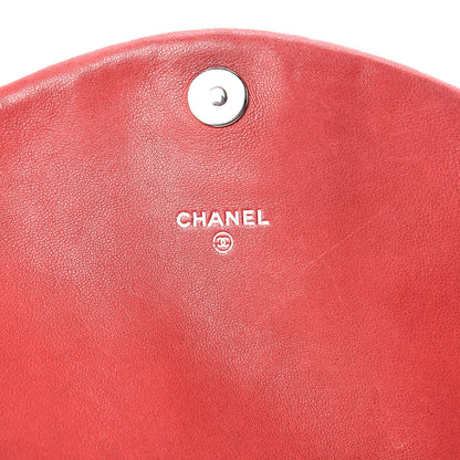 Chanel Lambskin Half Moon Wallet On Chain WOC Red 6 of 14