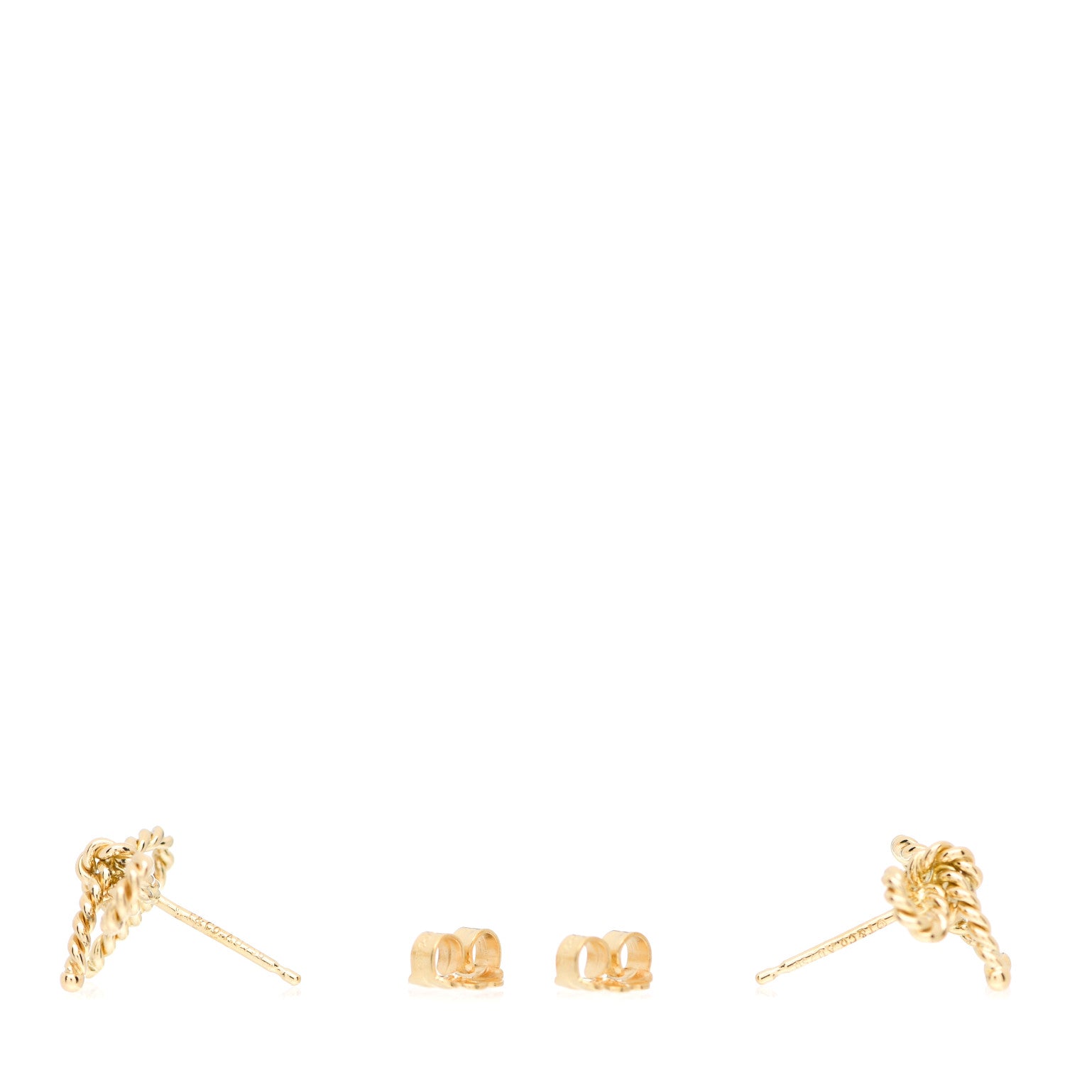 Tiffany 18K Yellow Gold Twist Bow Earrings 3 of 6