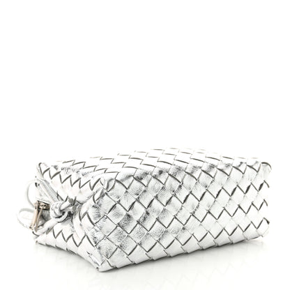 Bottega Veneta Metallic Nappa Intrecciato Medium Loop Camera Bag Silver 4 of 9