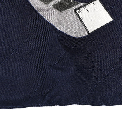 Chanel Silk CC Square Scarf Navy 6 of 10