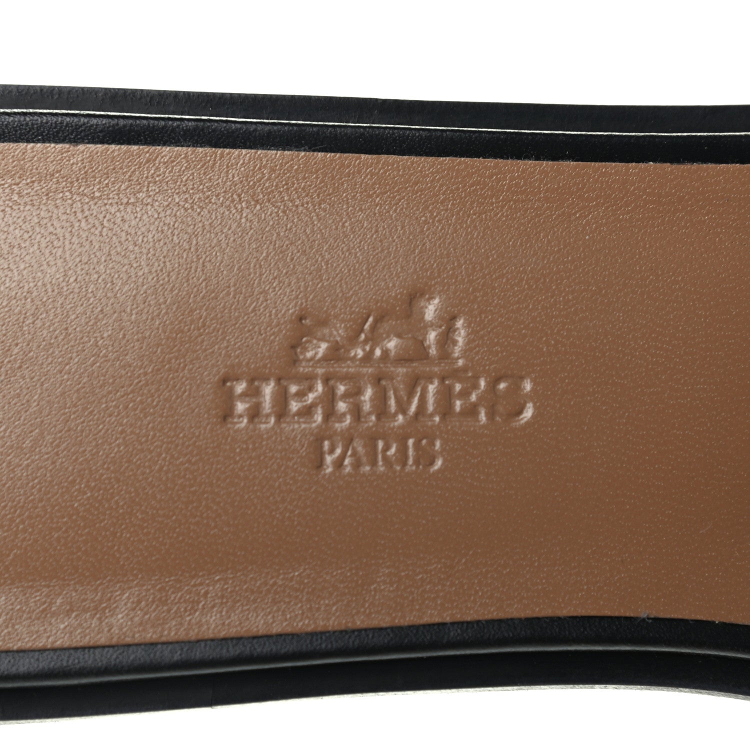 Hermes Box Calfskin Oran Sandals 37.5 Black 7 of 8