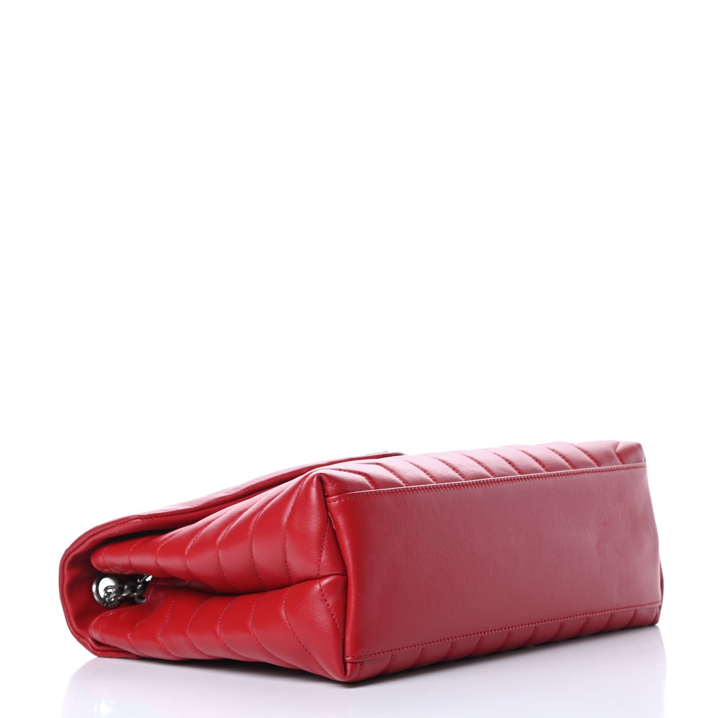 Calfskin Y Quilted Monogram Medium Loulou Chain Satchel Red