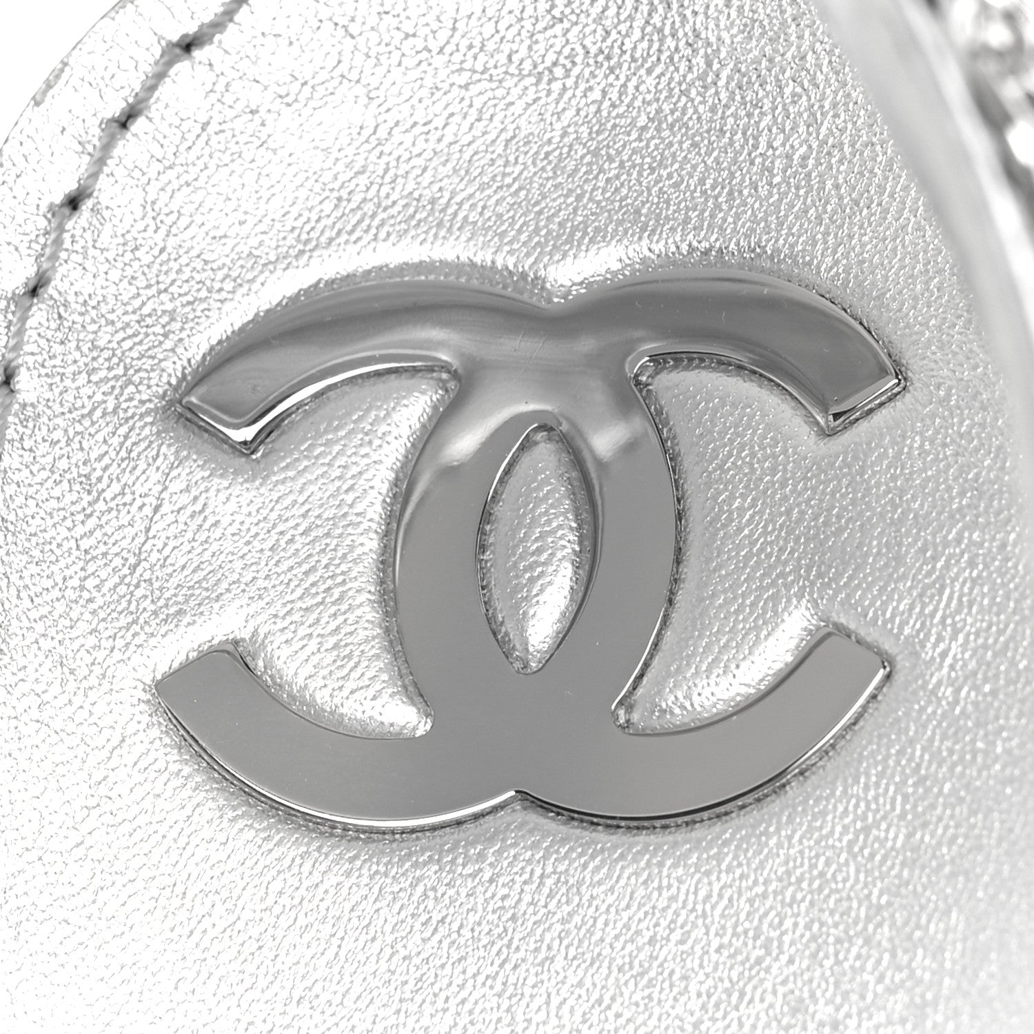 Chanel Metallic Laminated Goatskin Chain Flat Sandals 38 Silver 7 of 9