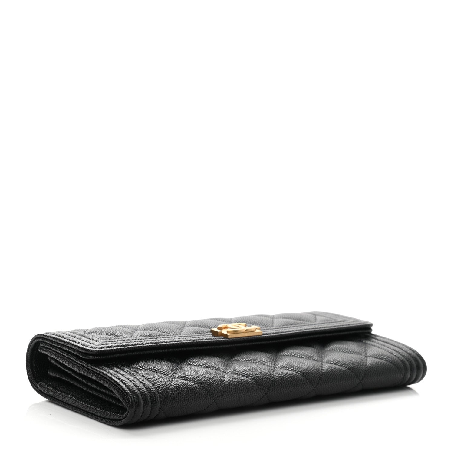Chanel Caviar Quilted Long Boy Flap Wallet Black 4 of 8