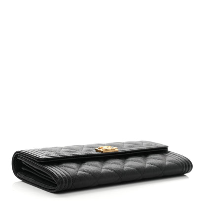 Chanel Caviar Quilted Long Boy Flap Wallet Black 4 of 8