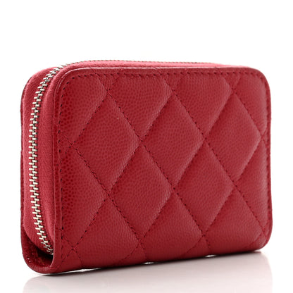 Chanel Caviar Quilted Zip Coin Purse Dark Pink 3 of 8