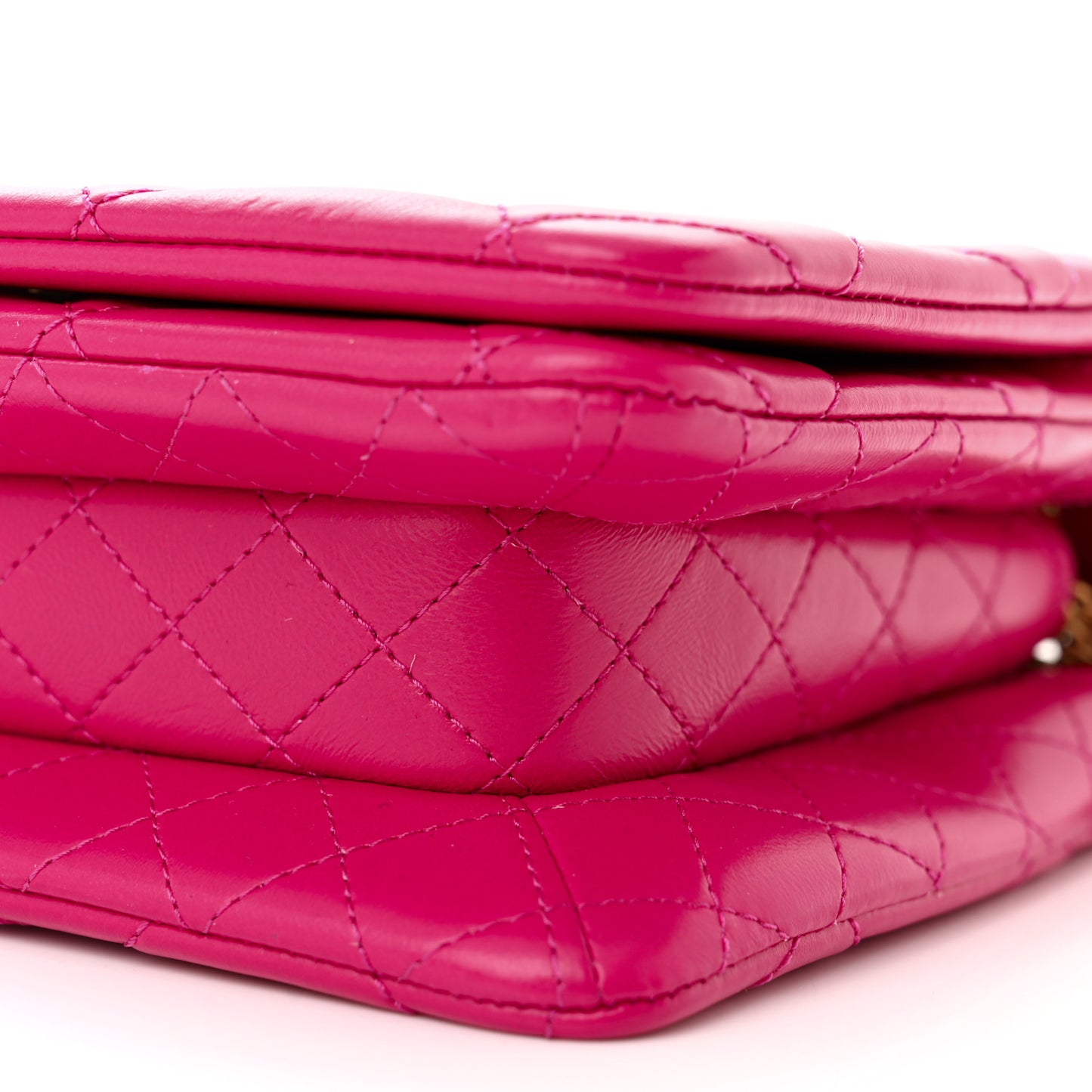 Lambskin Quilted On And On Small Chain Flap Fuchsia