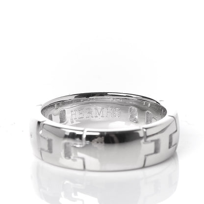 Hermes 18K White Gold Hercules H Ring 50 5.25 4 of 6