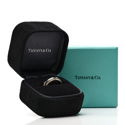 Tiffany Platinum 18K Yellow Gold 6mm Together Milgrain Wedding Band Ring 53 6.25 5 of 5