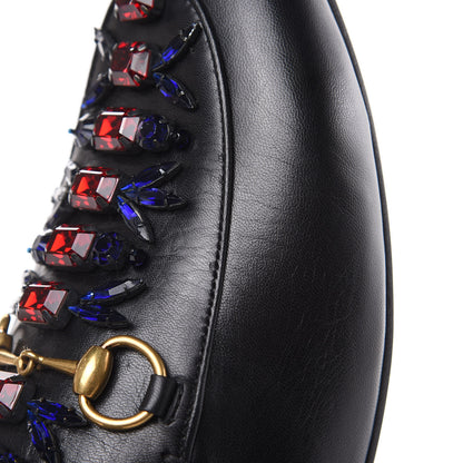 Gucci Malaga Kid Crystal Embroidered Womens Princetown Slippers 36.5 Black 8 of 10