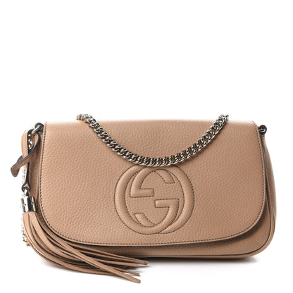Gucci Pebbled Calfskin Medium Soho Flap Crossbody Camelia 1 of 10