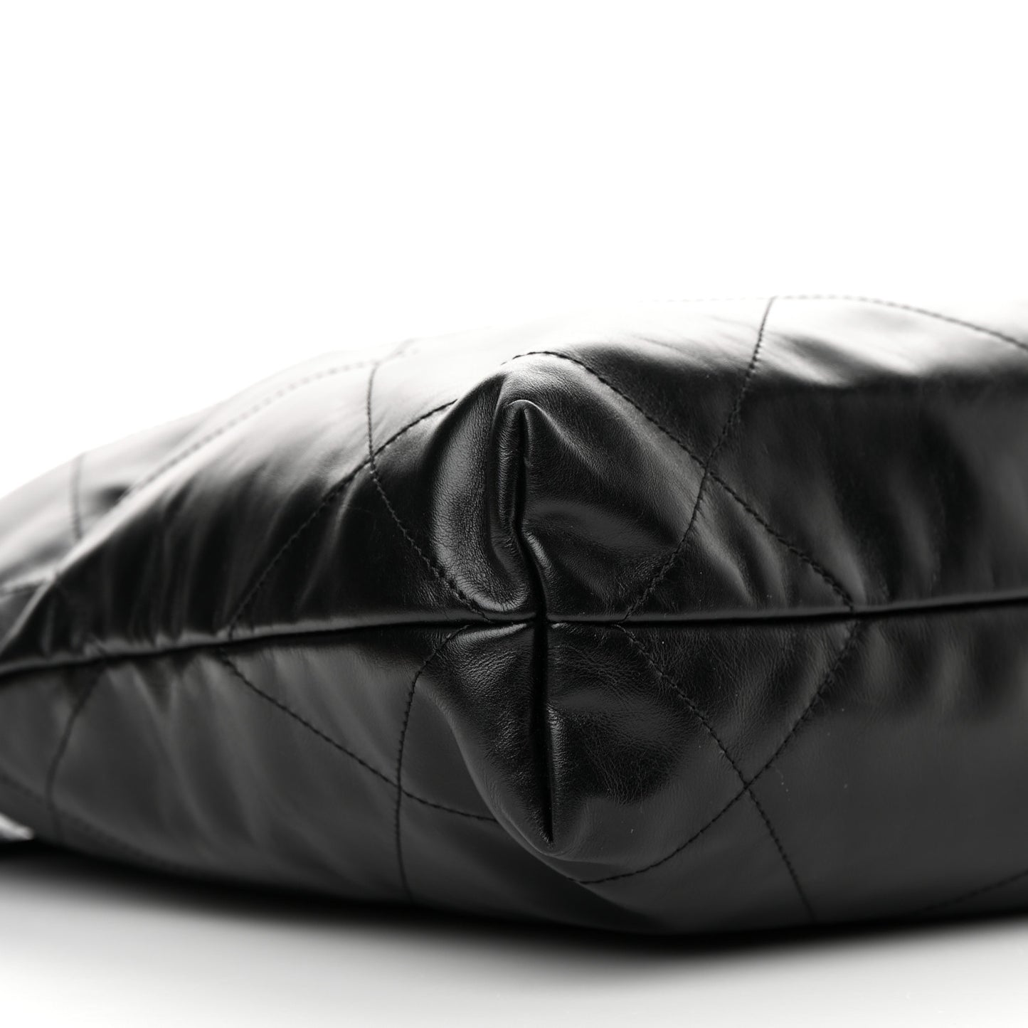 Shiny Calfskin Quilted Small Chanel 22 So Black