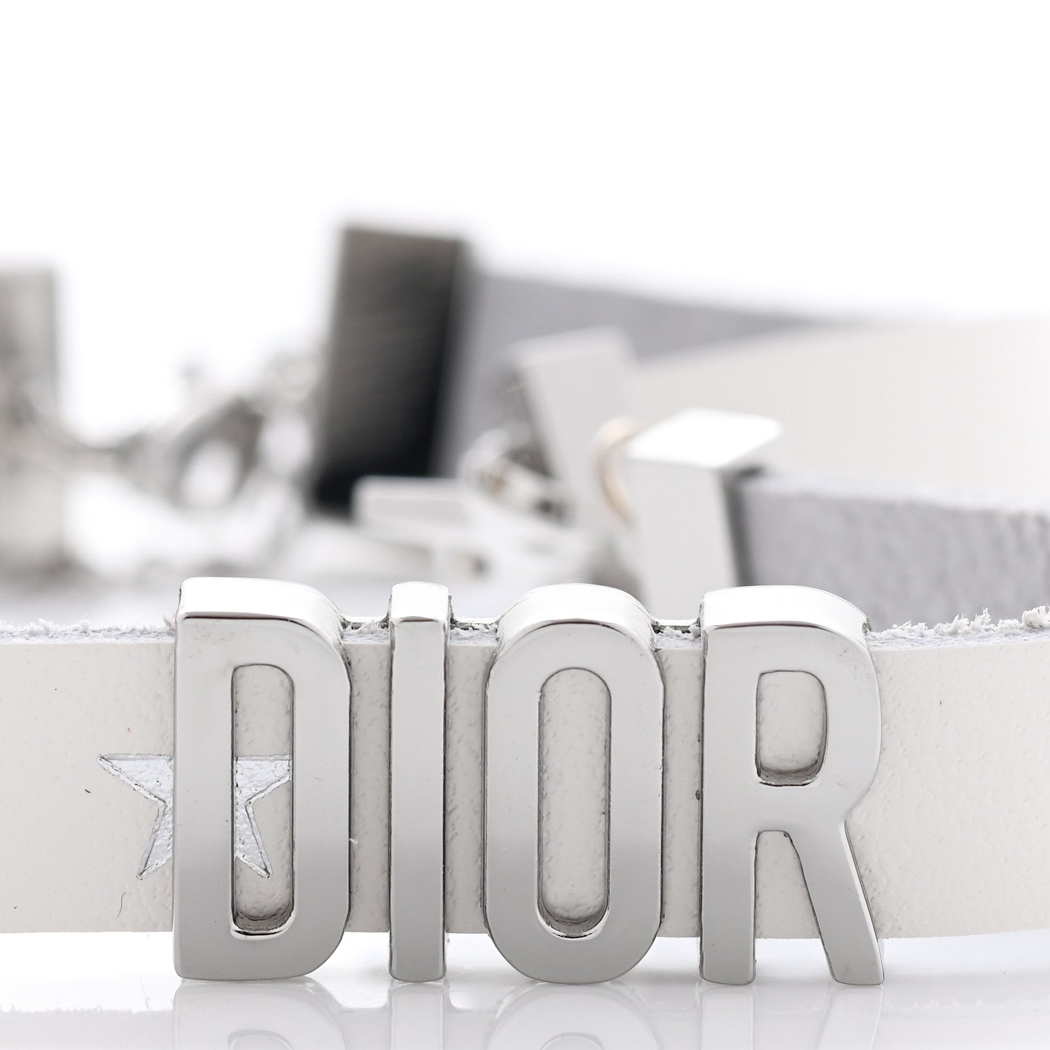Christian Dior Calfskin Star Dior Double Bracelet White 4 of 5