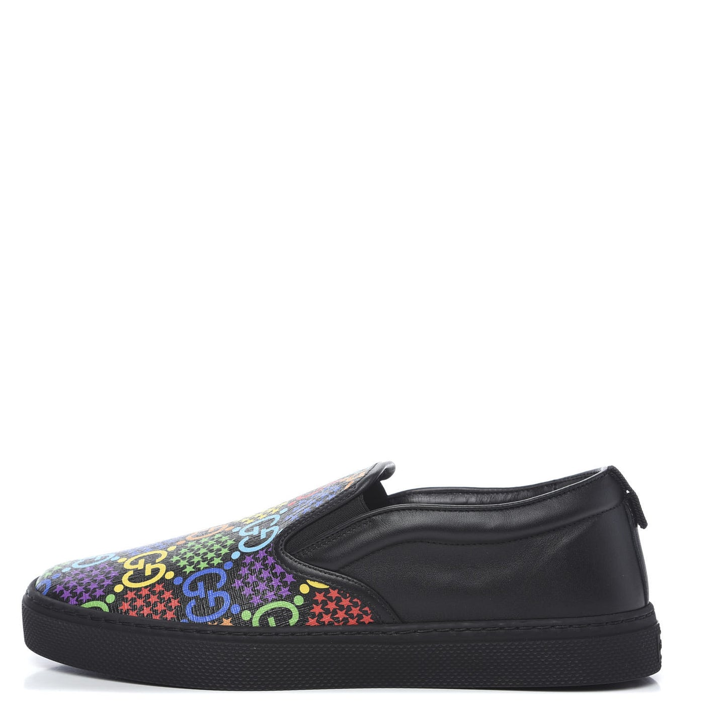 GG Supreme Monogram Psychedelic Mens Slip On Sneakers 8 Black Multicolor