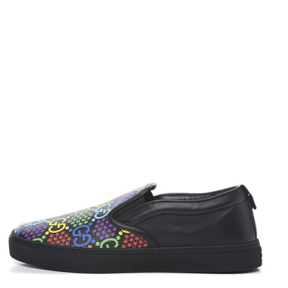 Gucci GG Supreme Monogram Psychedelic Mens Slip On Sneakers 8 Black Multicolor 1 of 8