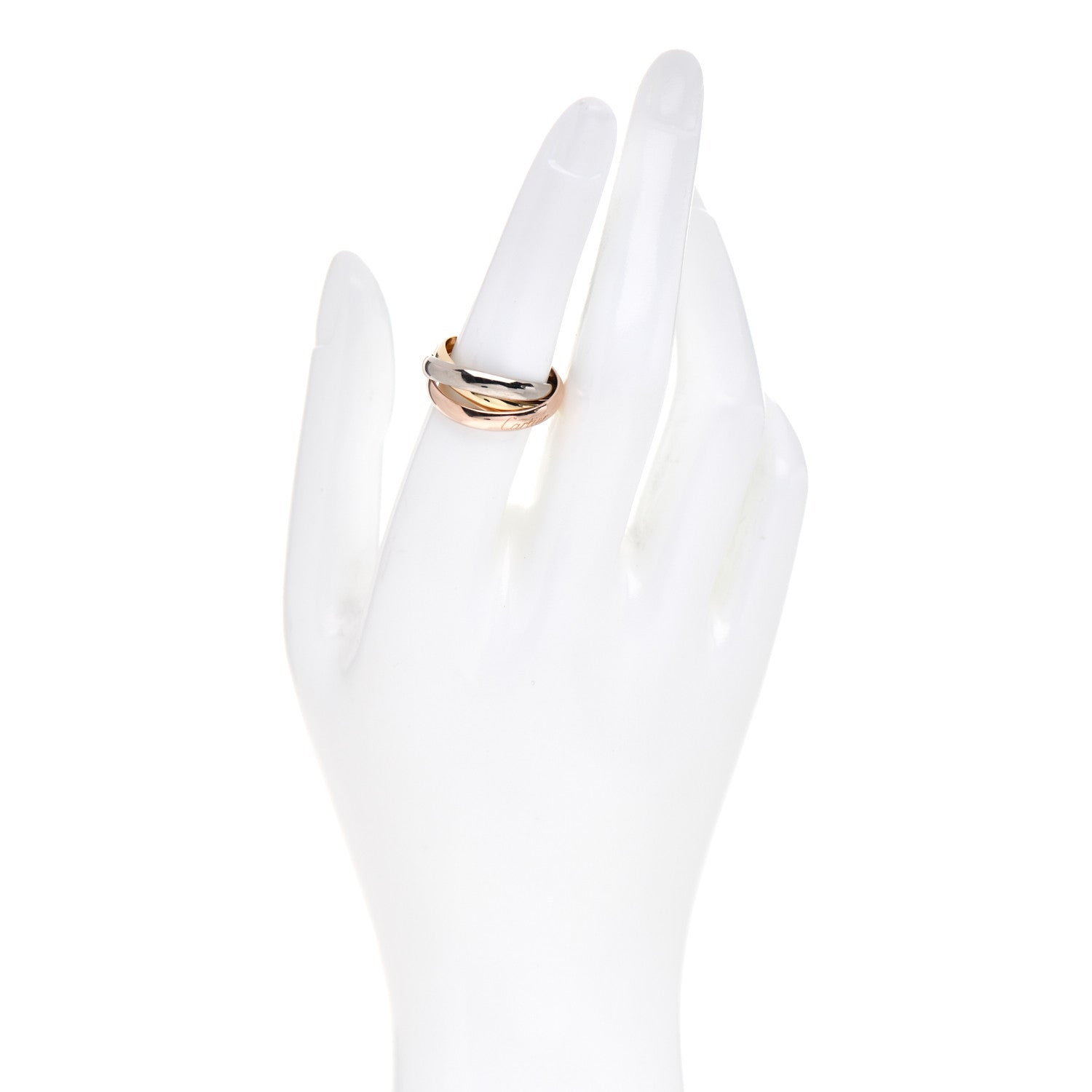 Cartier 18K Pink Yellow White Gold Classic Trinity Ring 54 7 2 of 5