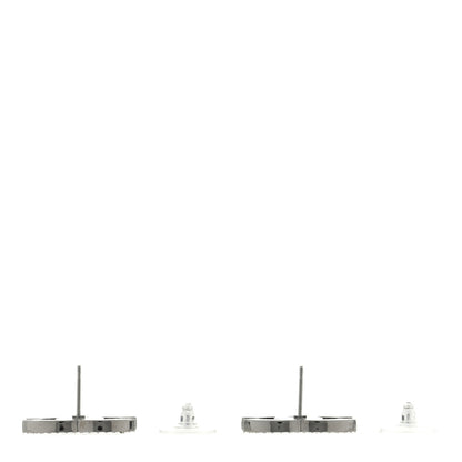 Chanel Enamel Crystal CC Earrings Black Silver 3 of 4