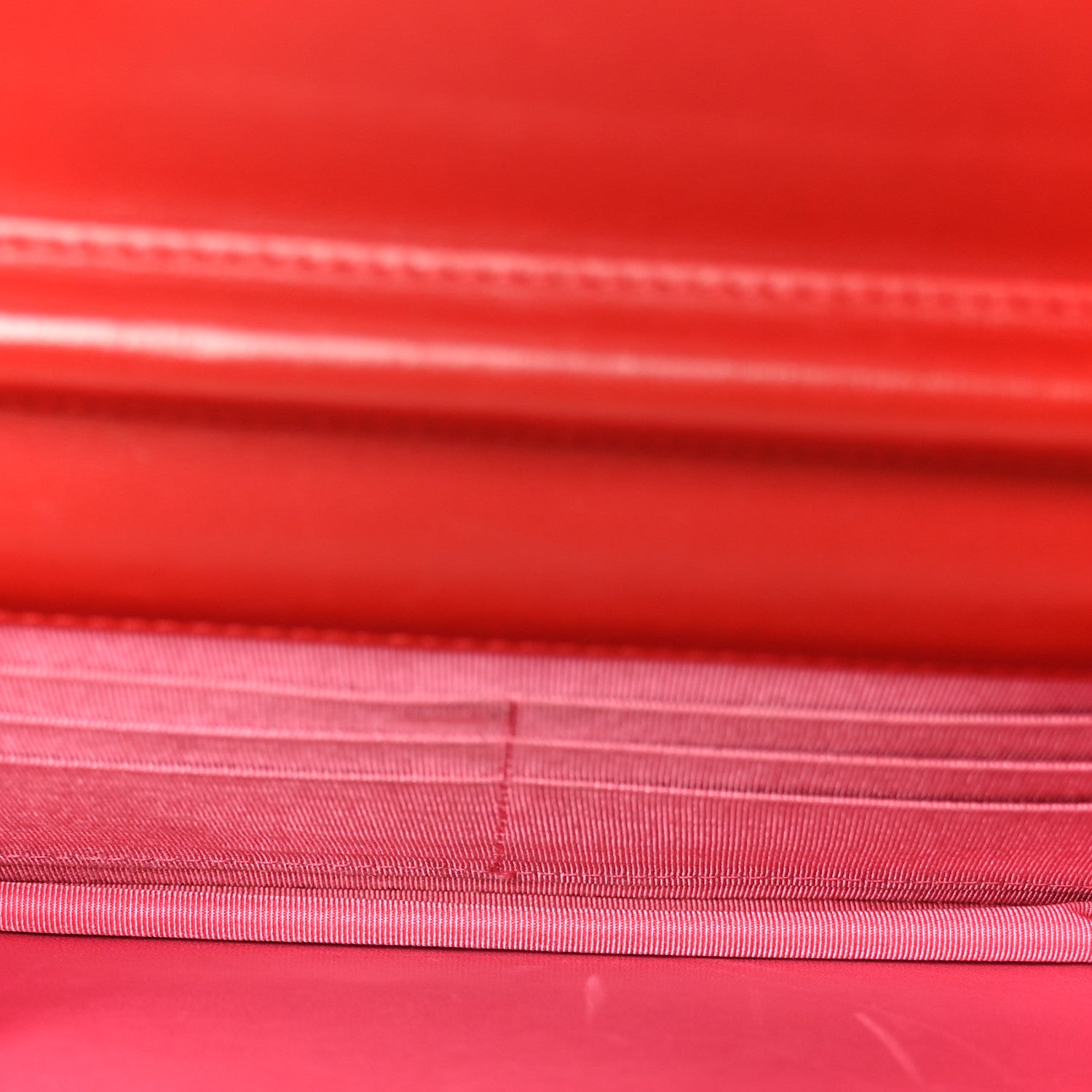 Chanel Lambskin Quilted Wallet On Chain WOC Red Pink 5 of 11