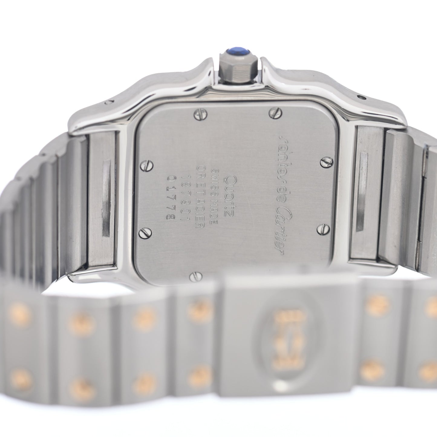Stainless Steel 18K Yellow Gold 29mm Santos De Cartier Galbee Quartz Watch