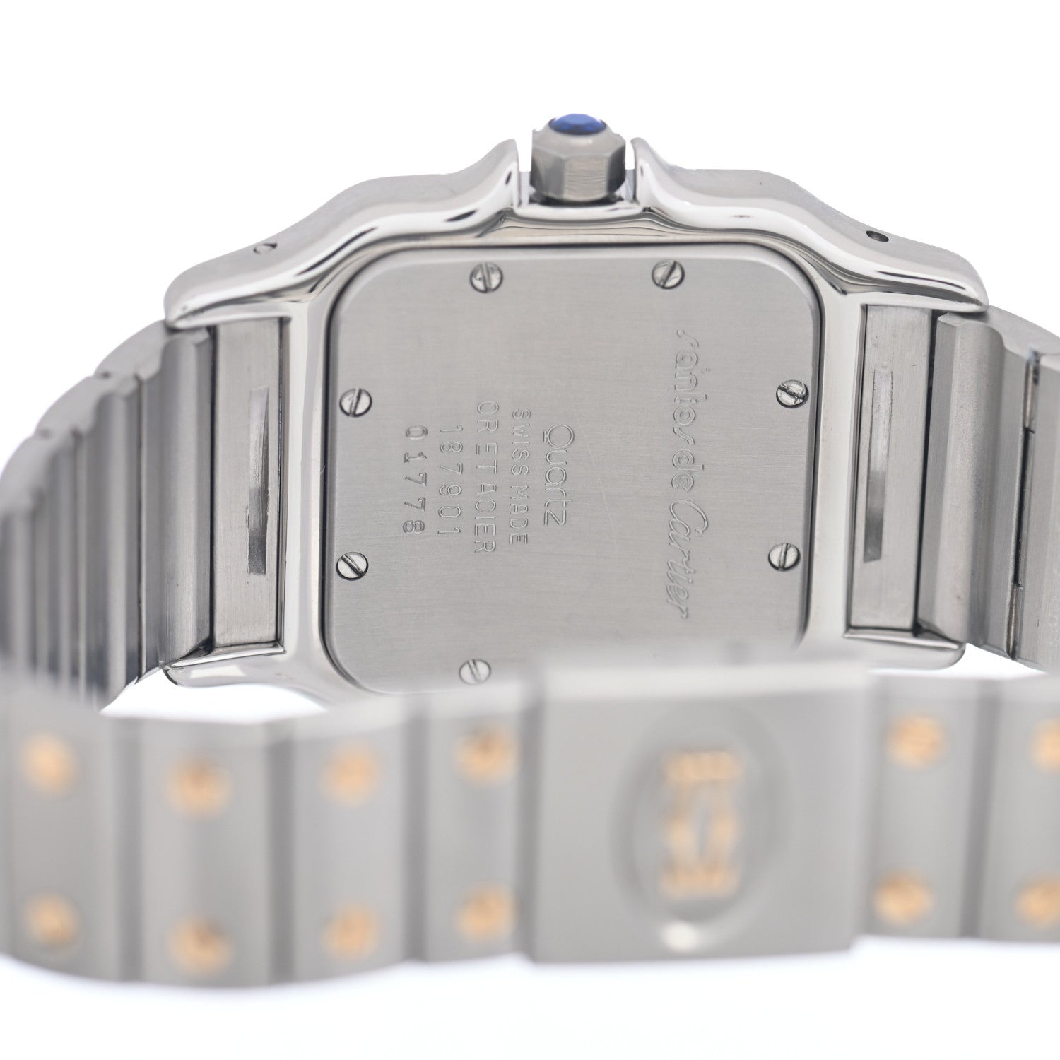 Cartier Stainless Steel 18K Yellow Gold 29mm Santos De Cartier Galbee Quartz Watch 4 of 4
