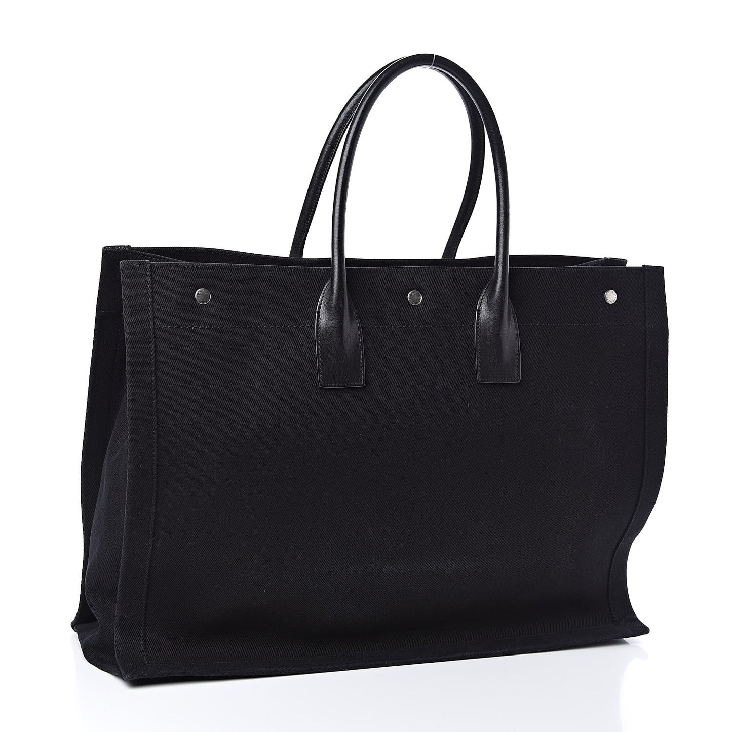 Linen Calfskin Rive Gauche Tote Black