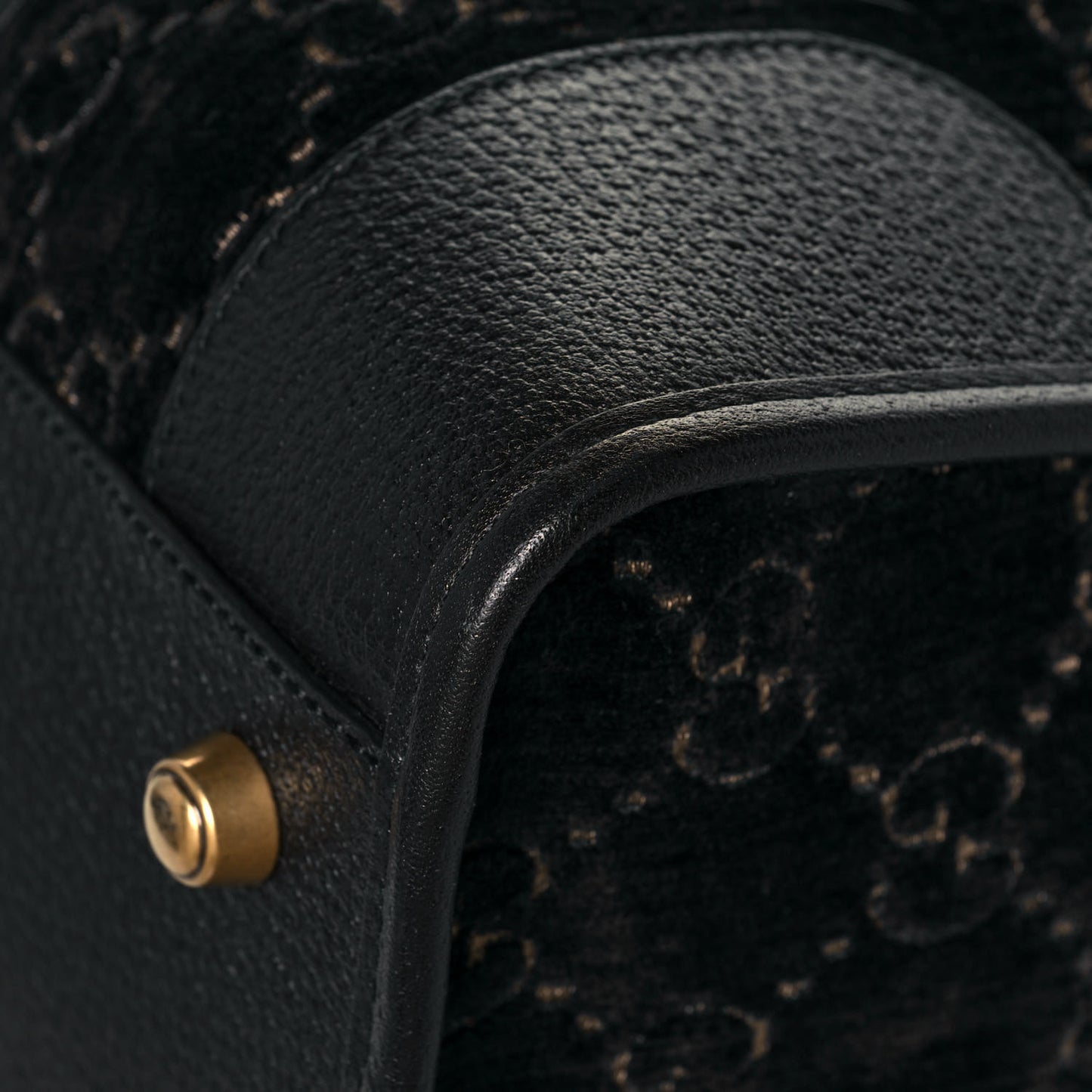 Velvet GG Monogram Textured Calfskin Web Medium Duffle Bag Blue Beige Black