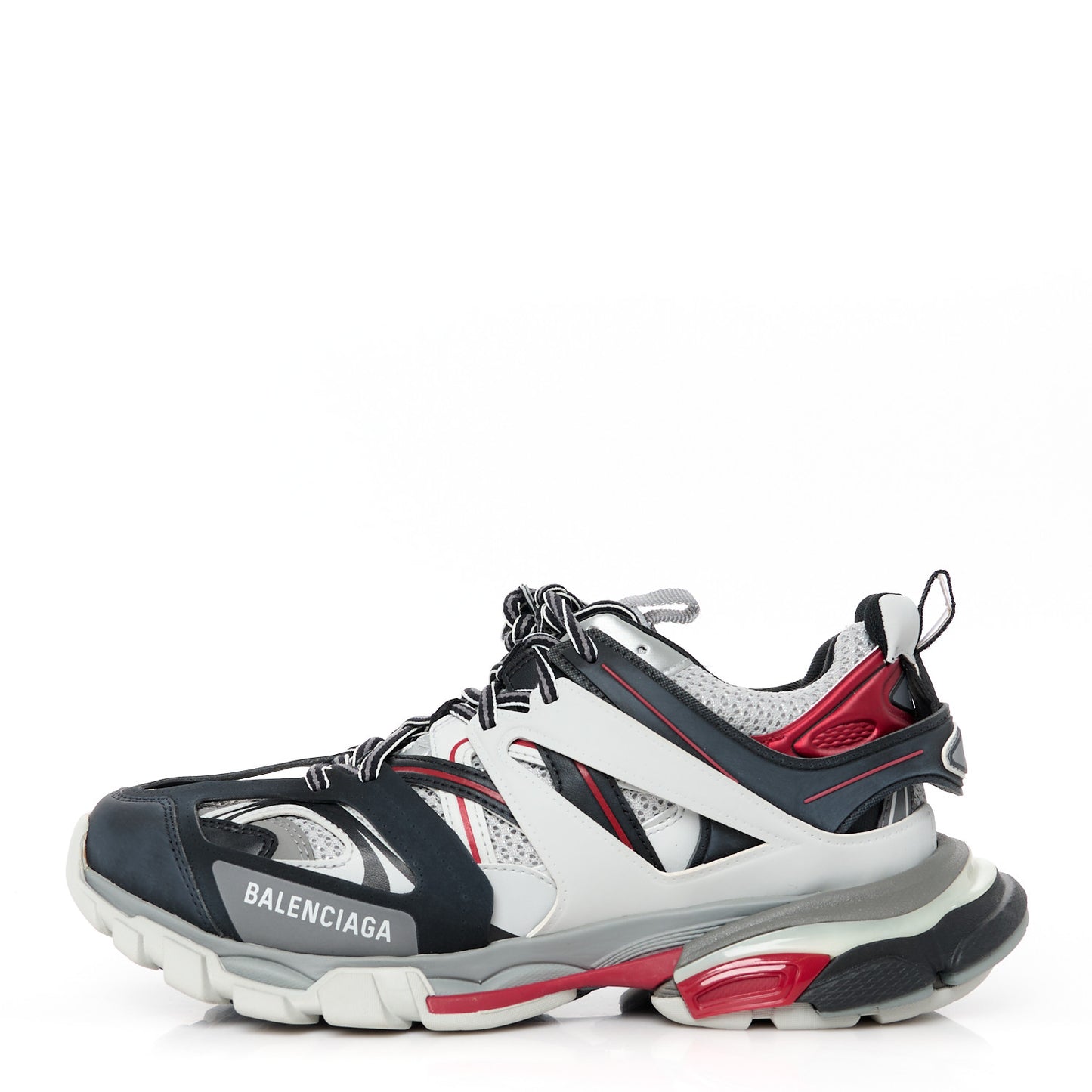 Rubber Mesh Bi-Color Mens Track.2 Open Sneakers 41 Red Gray