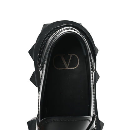 Valentino Garavani Calfskin Womens Trackstud Beatle 45/55mm Loafers 36 Black 7 of 9