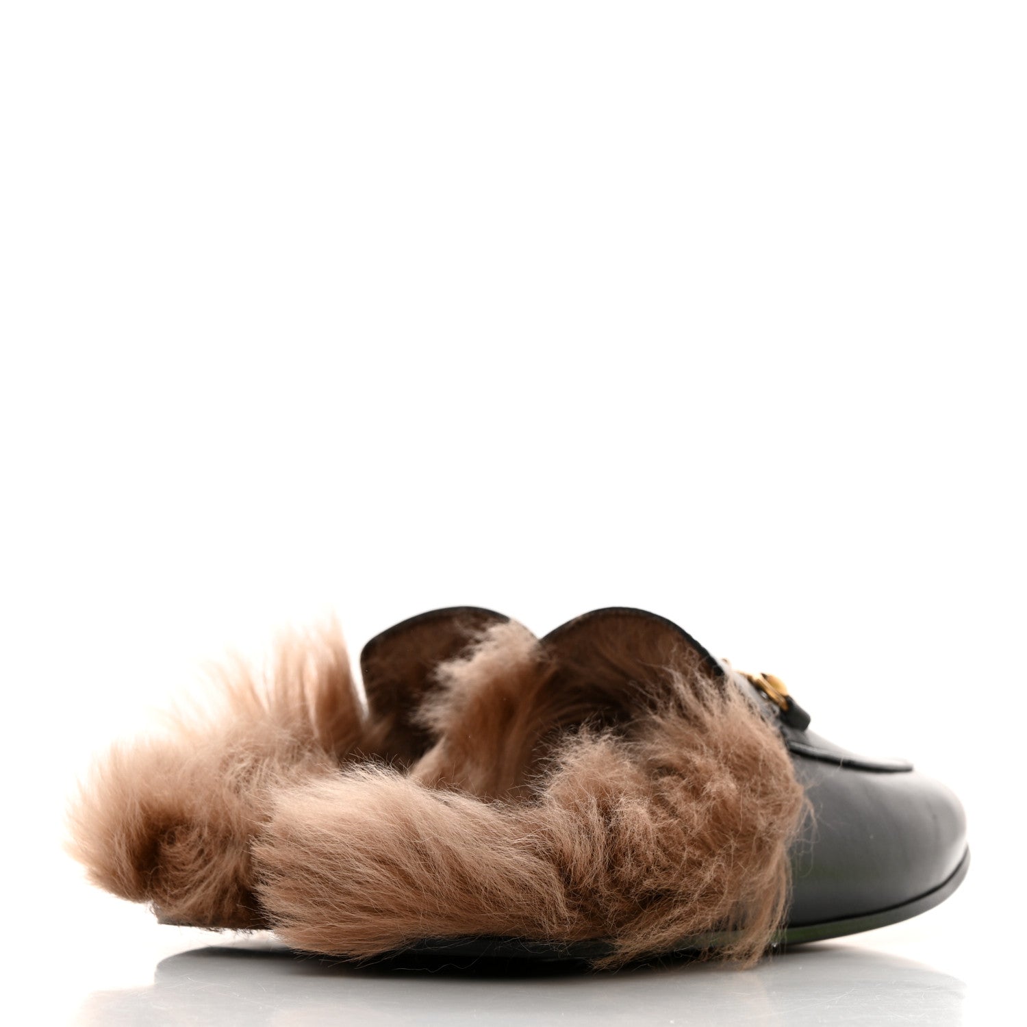 Gucci Calfskin Fur Womens Princetown Slippers 39 Black 4 of 8
