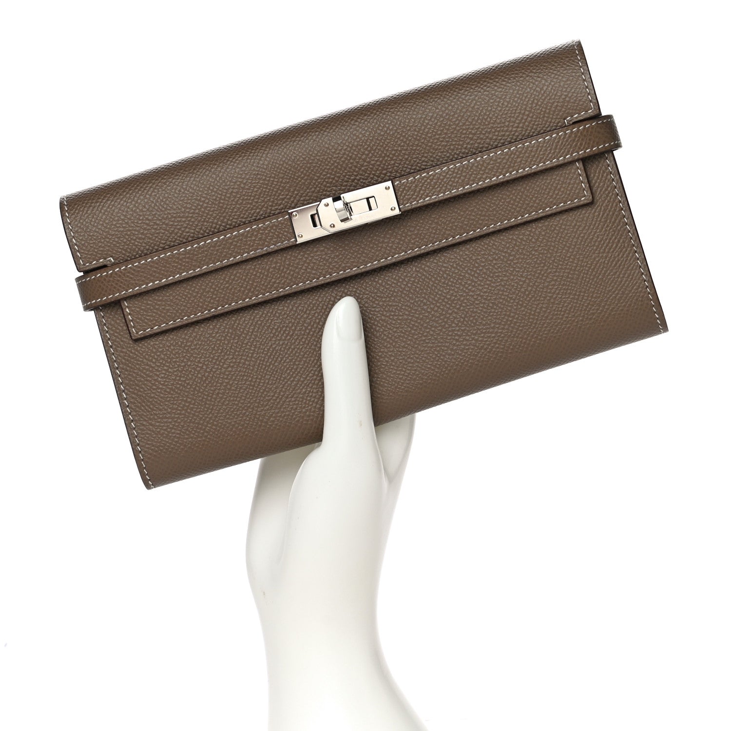 Hermes Epsom Kelly Longue Wallet Etoupe 2 of 11