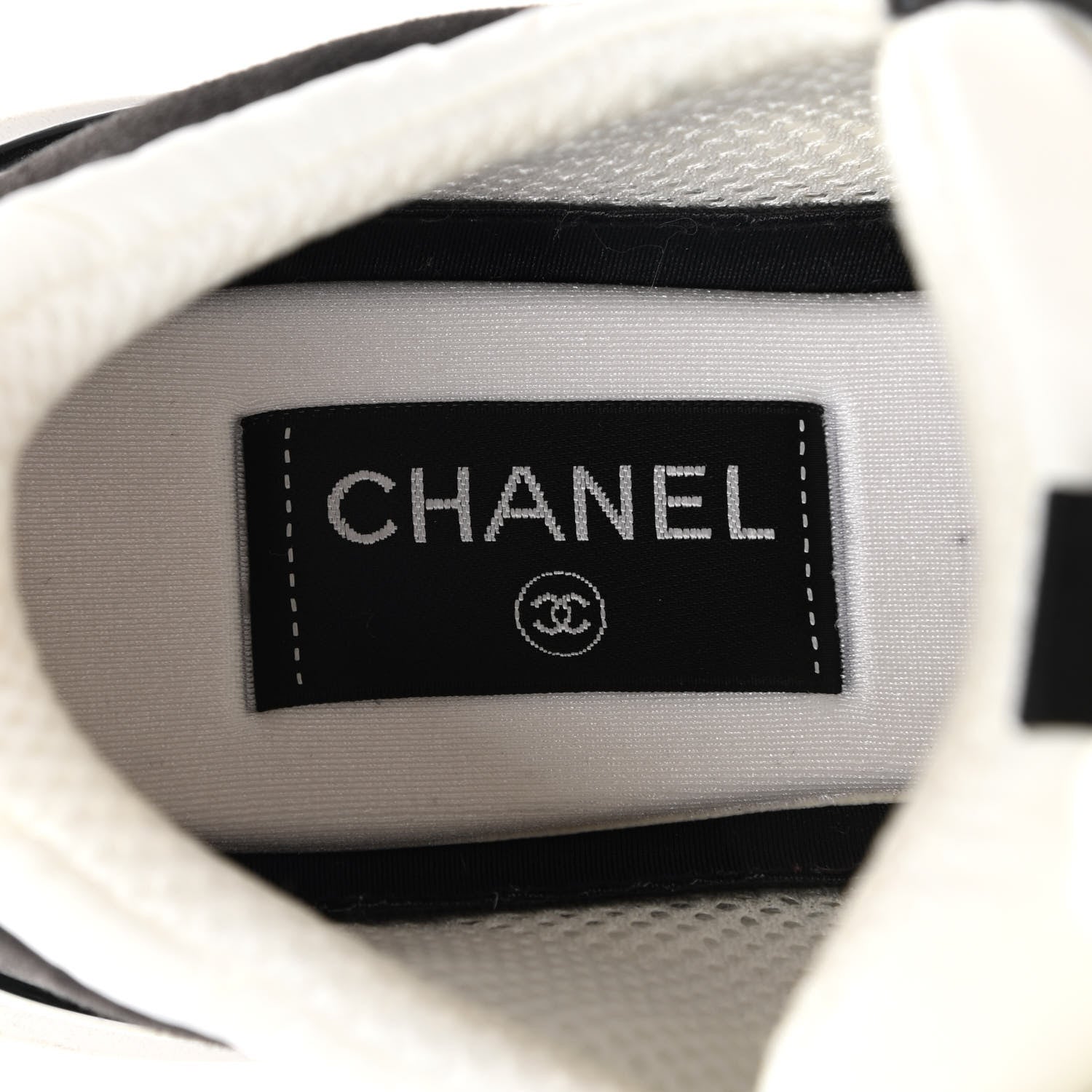 Chanel Nylon Suede Calfskin CC Sneakers 40 White Dark Grey 6 of 8