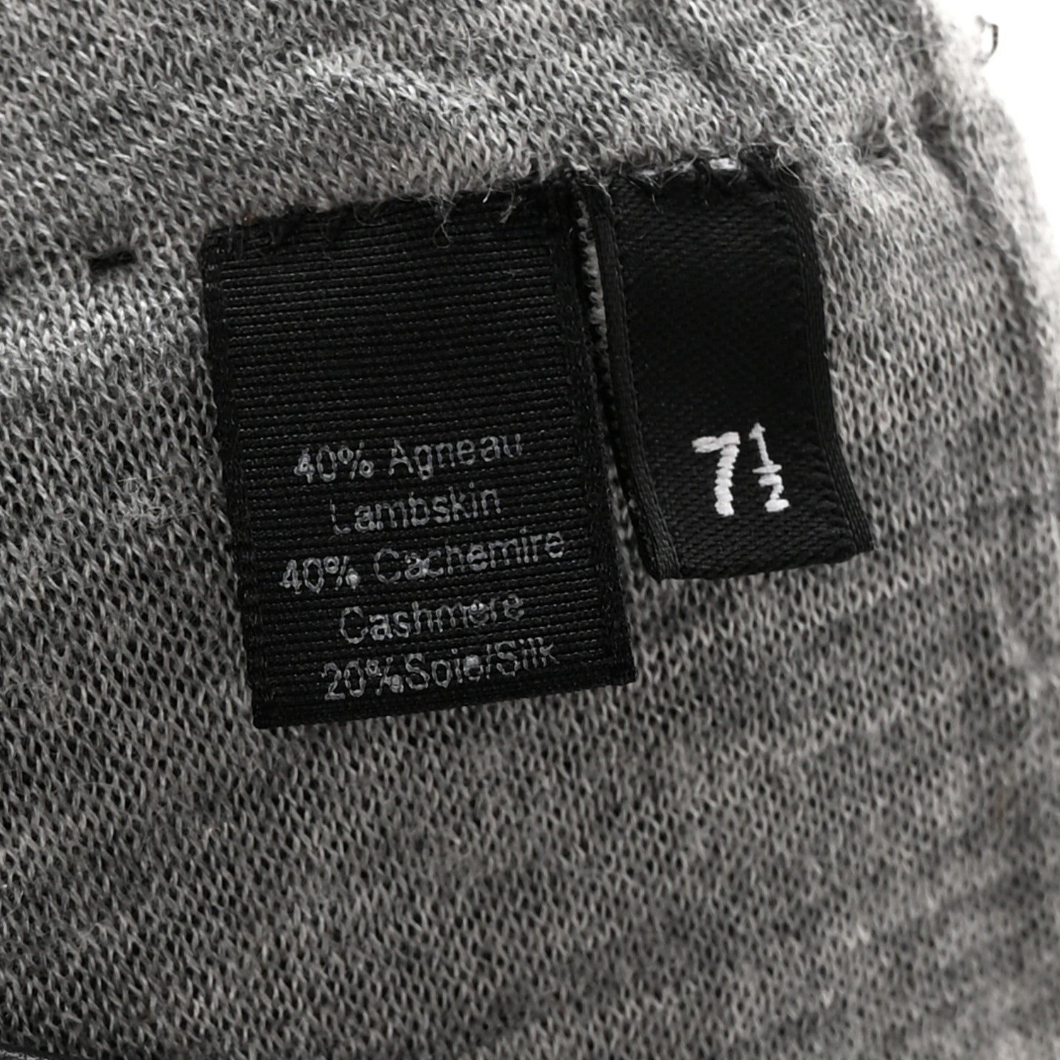 Chanel Lambskin Cashmere Silk CC Fingerless Gloves Black Grey 3 of 8