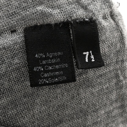 Chanel Lambskin Cashmere Silk CC Fingerless Gloves Black Grey 3 of 8