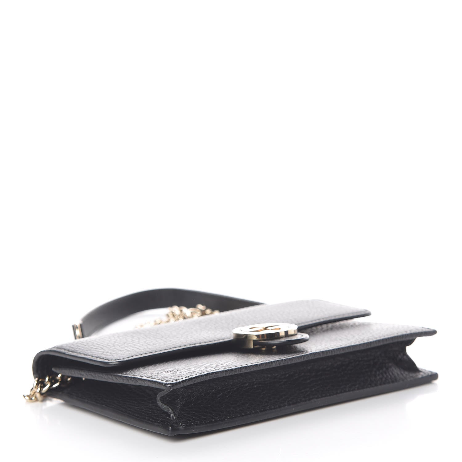 Gucci Dollar Calfskin Interlocking G Chain Wallet Black 4 of 12