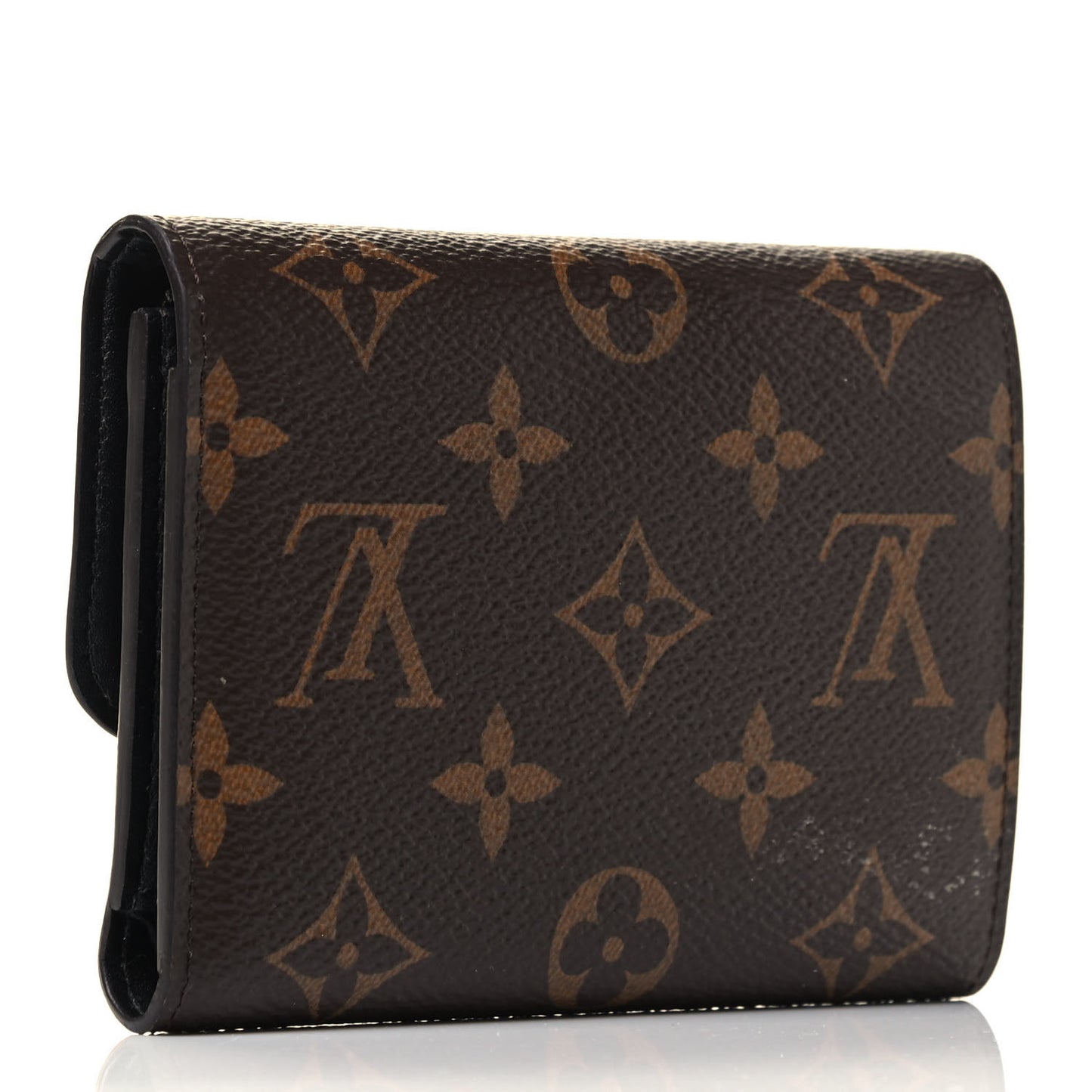 Monogram Flower Lock Compact Wallet Black