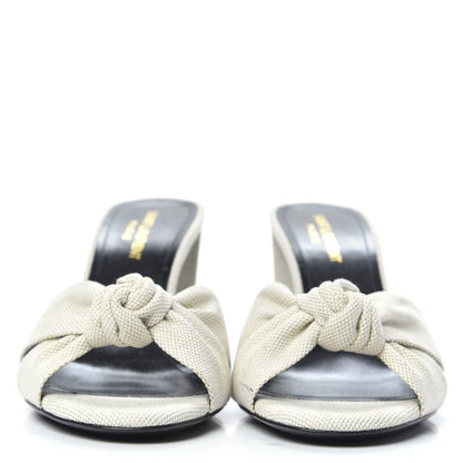 Saint Laurent Canvas Bianca Mules 39 Pearl 2 of 8