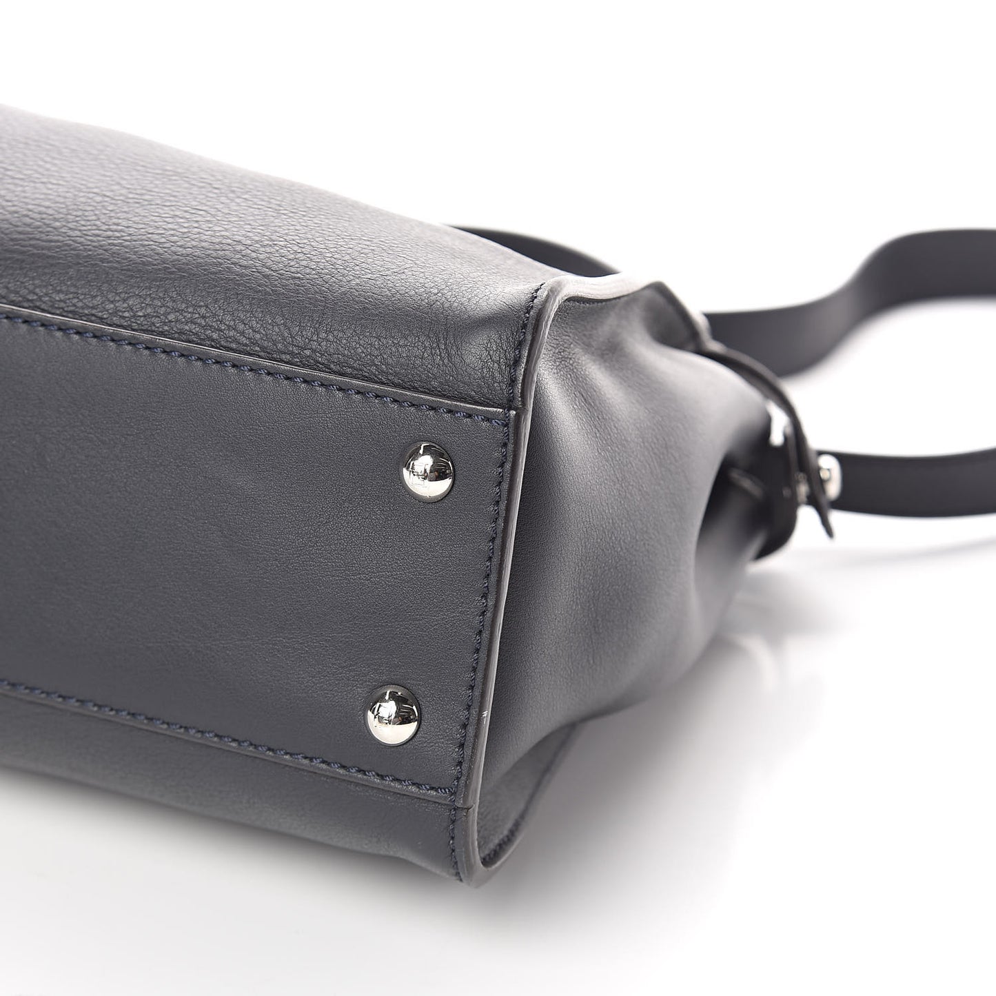 Vitello Seta Shiny Nappa Medium Peekaboo Iconic Satchel Blue Notte Ardesia